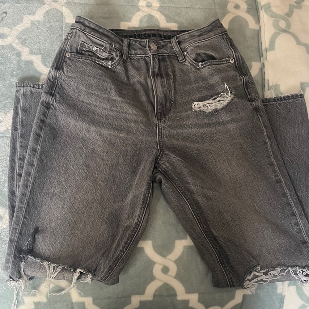 American Eagle Outfitters Distressed Black Boyfriend Jeans
